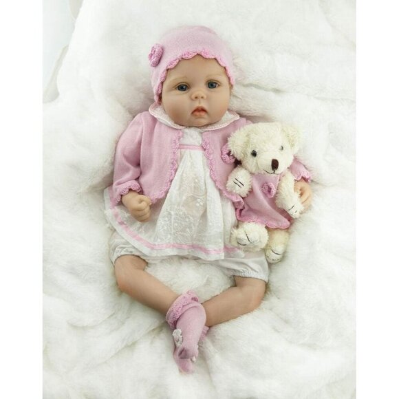 🆕 20 inches Vinyl Body Realistic Reborn Baby Girls Doll - Picture 2 of 7